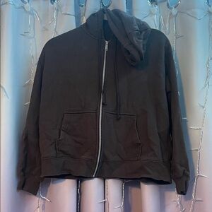 Brown Zip-Up Hoodie Jacket